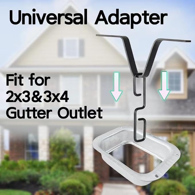 Rain Chain Gutters Adapter Clip for Outside V Style Copper Hook Hanger Iron Connector for Rain Chimes Downspout Outside Hardware Rain Catcher System Installation Accessories for Garden & Yard Summer.