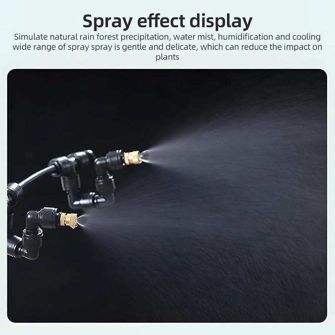 Yosoo Automatic Reptile,Fogger with Touchscreen Controller 360 Rotation Fog Nozzle for Plant Humidification with Intelligent Timing and Auto Cycle (5m 2 Nozzles)