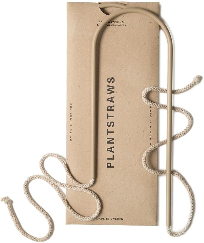 Beautiful Self-Watering Wick System for Effortless Plant Care, Automatic Drip Irrigation, Sustainable & Stylish Scandinavian Design, Ideal for House Plants (M, Beige Sand)