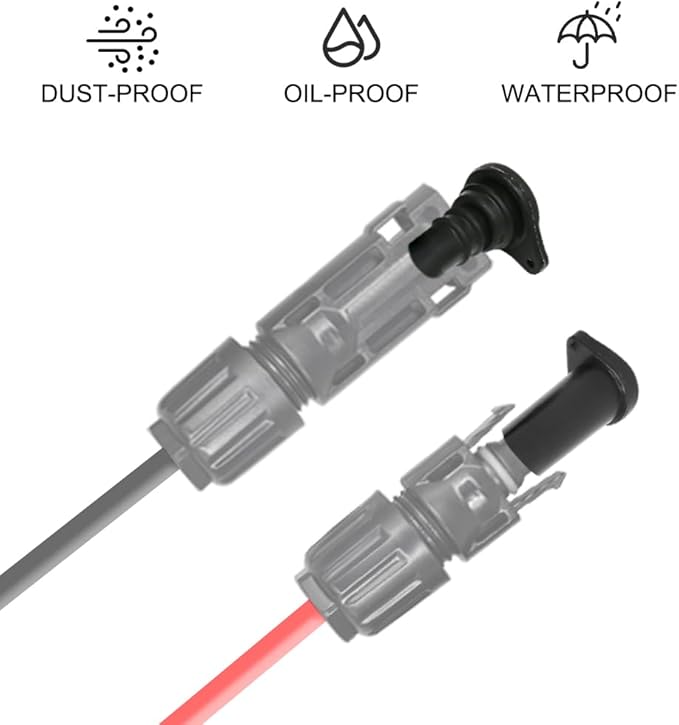 Solar Panel Connector Caps 5 Pairs, IP67 Waterproof Male and Female Cap Dust Plugs for Solar PV Connectors