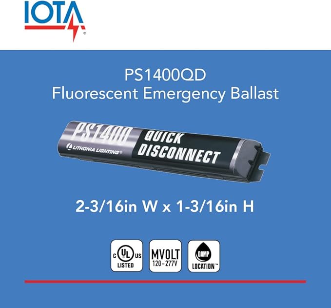 Lithonia Lighting, Power Sentry Emergency Battery Back Up, T5 and T8 Compatible Fluorescent Ballast with 1400 Lumen Output, 90 Minute Operation, UL Listed (PS1400QD MVOLT M8)