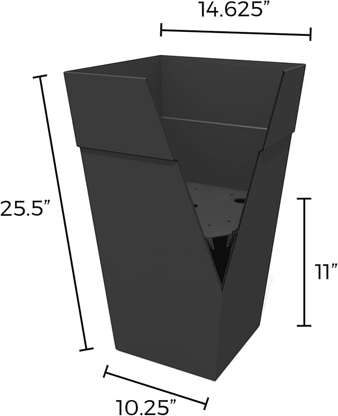 Bloem Finley Tall Tapered Square Planter 25" Black