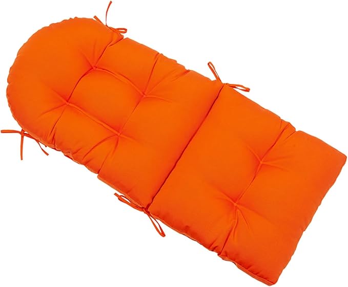 QILLOWAY Outdoor High Back Chair Cushion for Adirondack, All Weather Rocking Chair Cushions Thick Padded Replacement for Patio Furniture,Orange