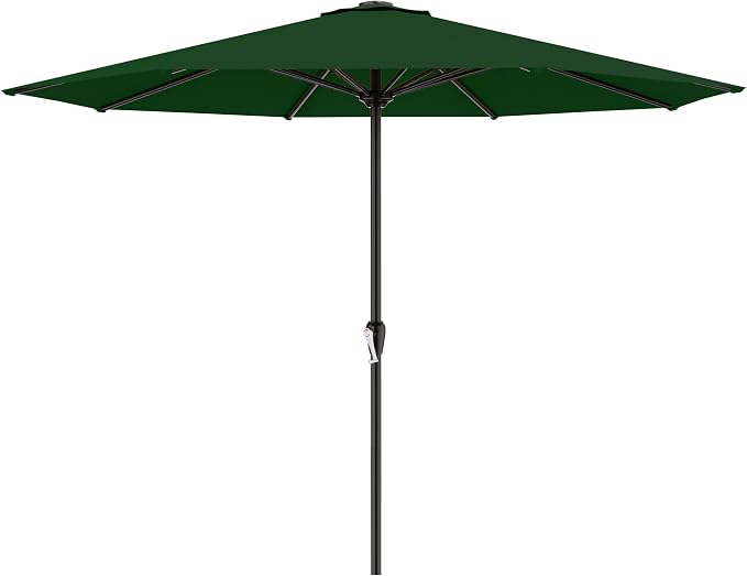 AreShark 12 FT Patio Umbrella for Outdoor, Outdoor Table Umbrella with Push Button Tilt and Crank, Outdoor Patio Umbrellas with 8 Sturdy Ribs, Patio Umbrellas for Market, Garden, Pool (Dark Green)