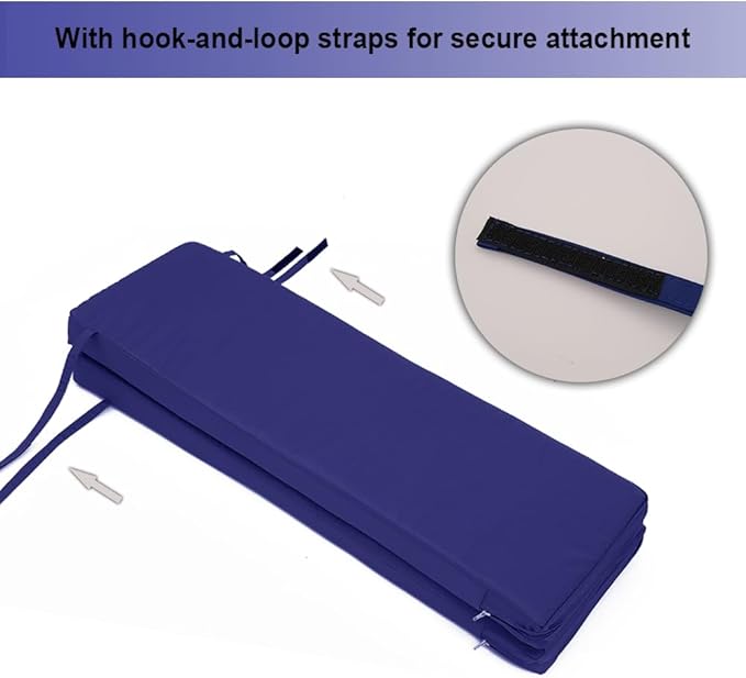 Picnic Bench Cushions 2 Pack, Outdoor Picnic Bench Seat Pads – Water-Resistant Polyester Fabric with High-Density Foam, 72" x 12" x 2", Portable & Foldable for Picnic Tables, Camping, Patio-Navy blue