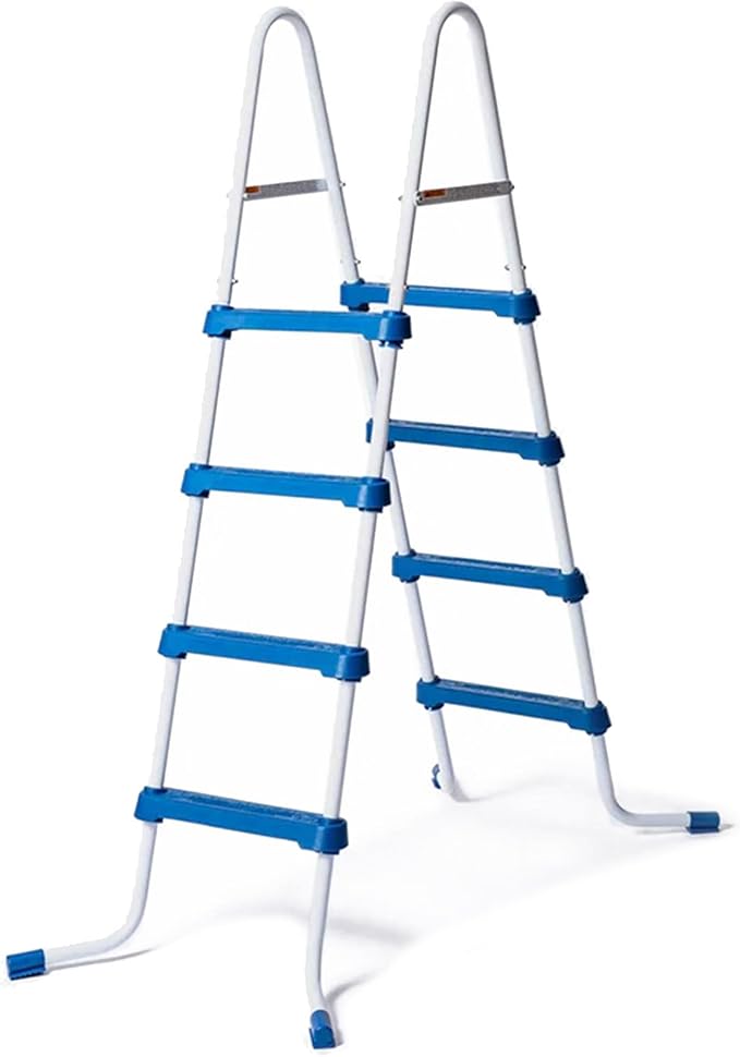 Funsicle 52 Inch SureStep 3 Stair Lightweight Steel Outdoor Above Ground Swimming Pool Ladder with Non Slip Feet for Outdoor Use, Blue/White