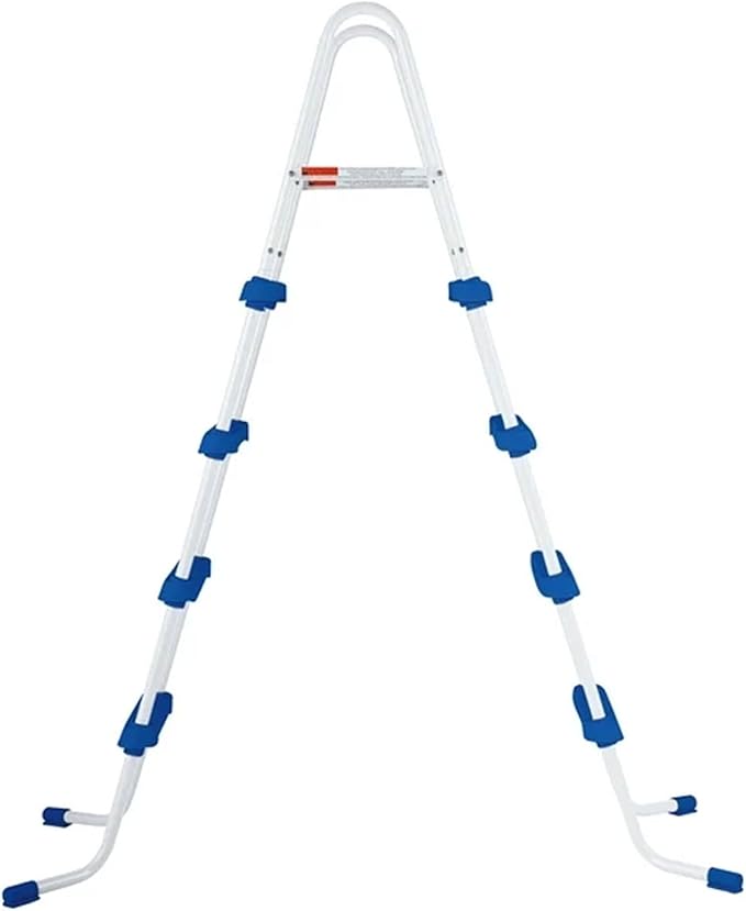 Funsicle 48 Inch SureStep 3 Stair Lightweight Steel Outdoor Above Ground Swimming Pool Ladder with Non Slip Feet for Outdoor Use, Blue/White