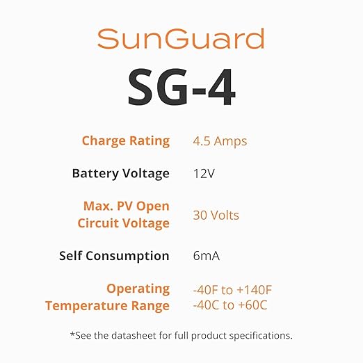 Morningstar Sunguard 4.5A PWM Solar Charge Controller (SG-4) - Intelligent Solar Panel Regulator. Supports 12V Batteries, Outdoor Rated, Highly Reliable and Easy to Install - Designed in the USA