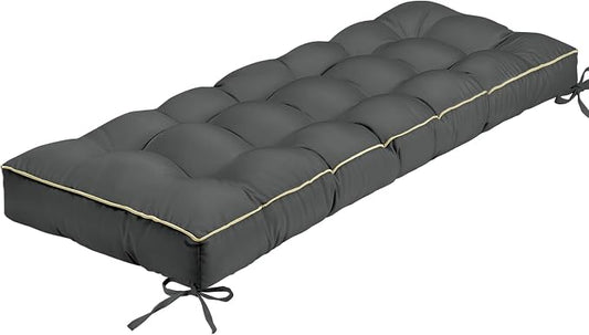 Outdoor Bench Cushion, Tufted Patio Seat Pad for Garden Bench, Porch Swing, Indoor/Outoor Furniture (Grey, 36X14X4 inch)