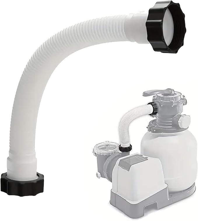 1-1/2 Inch 11535 Replacement Pool Hose for above ground pools - 1.5" Pool Sand Filter Pump Hose for Intex Sand Filter Pumps & Saltwater Systems 26371CA 26371EH 28647EG (White -1 Pack)