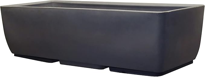 RTS Home Accents 36" Urban Rectangular Garden Planter, Graphite - Durable, Weather-Resistant, and Stylish Planter for Outdoor Gardens, Patios, and Contemporary Spaces