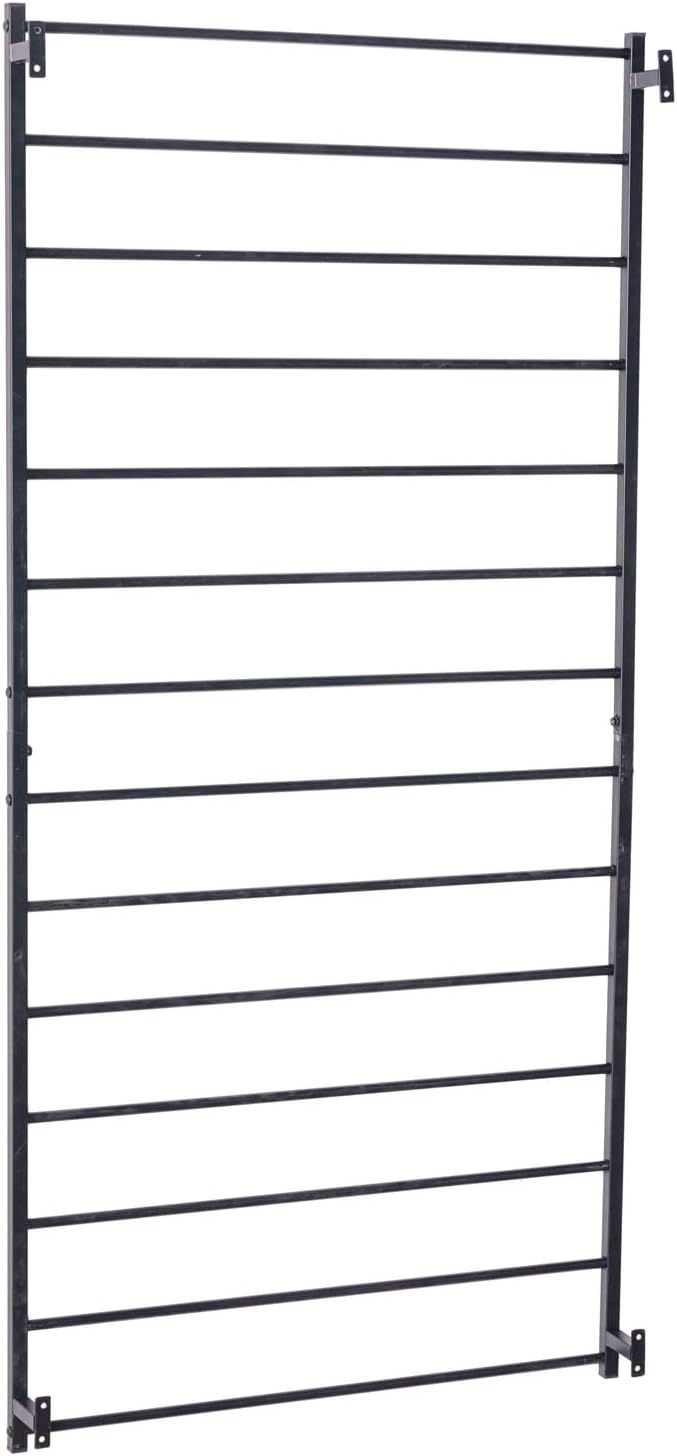 MyGift Wall Mounted Metal Garden Trellis for Climbing Plants Vines & Ivy, Matte Black Outdoor Panel with 14 Support Bars Outdoor Hanging Support Frame – No Assembly Required