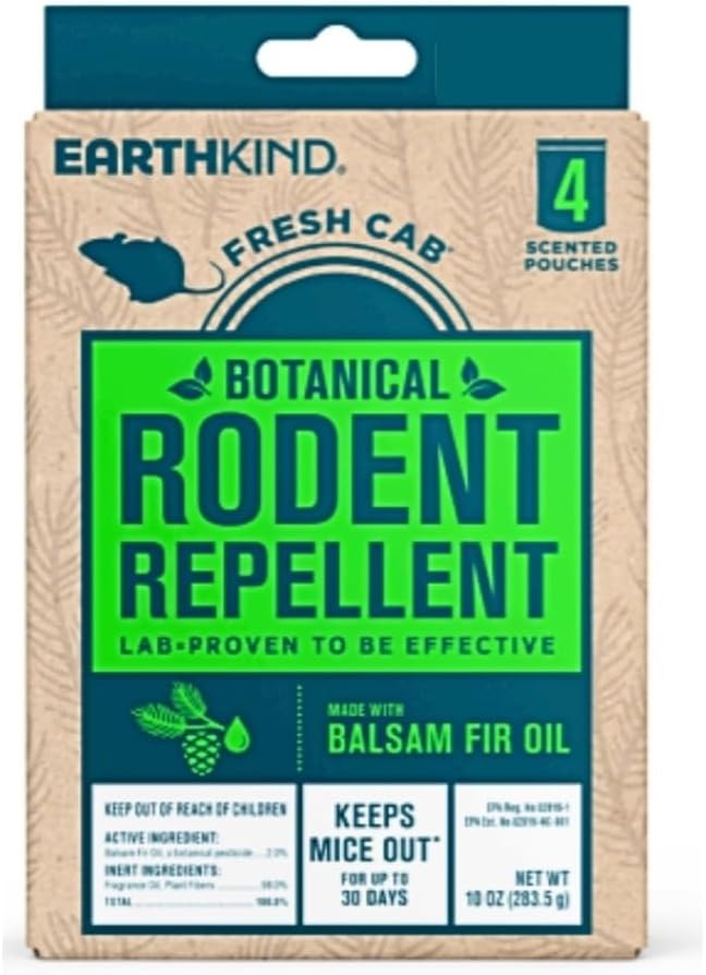 Fresh Cab Botanical Rodent Repellent - Environmentally Friendly, Keeps Mice Out, 24 Scent Pouches (6 Packs of 4)
