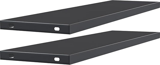 YITAHOME Metal Storage Shed Shelves for 59 cuft Vertical Outdoor Storage Shed，2PCS Space-Saving Waterproof Shelf with 8 Screws for Outdoor Storage Sheds, 51 inx13.8 in, Easy Assembly, 22 lbs, Black