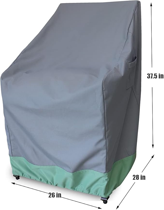 Patio Chair Covers-Durable and Waterproof Outdoor Chairs Cover, Outdoor Rocking Chair Cover 2 Pack - 26W x 28D x 37.5H inch Grey & Light Green