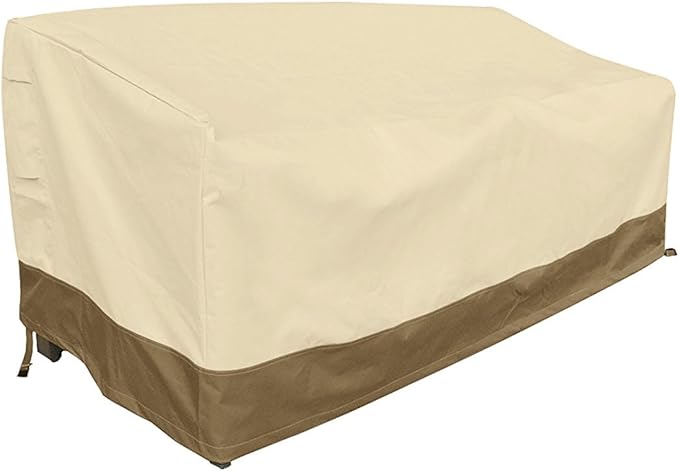 Heavy Duty Patio Sofa Cover, 100% Waterproof 3-Seater Outdoor Sofa Cover,Lawn Outdoor Furniture Covers with Air Vent and Handle, 79" Wx 37" Dx 35" H, Beige&Brown