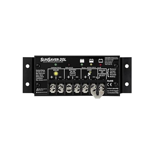 Morningstar SunSaver 20A PWM Solar Charge Controller (SS-20L-24V) - Solar Panel Regulator for 24V Batteries, Four Stage Battery Charging, LVD, HazLoc Rated, Low Noise, 5 Year WTY - Designed in the USA