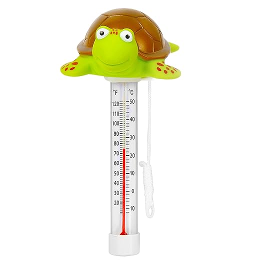 XY-WQ 2 Pack Floating Pool Thermometer, Large Size Easy Read for Water Temperature with String for Outdoor and Indoor Swimming Pools and Spas (Flamingo & Turtle)
