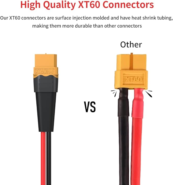 ELFCULB 10AWG 50FT XT60 Extension Cable 2 6 10 20 35 50 75 100FT XT60 Female to Male Connector for RC Battery Portable Power Station Solar Panel(50FT)