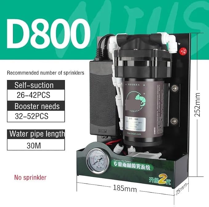 D Series Reptiles Fogger Humidifier Rainforest Silent Pump Fog Machine Rainforest Garden Spray for Reptile Terrarium(D800)