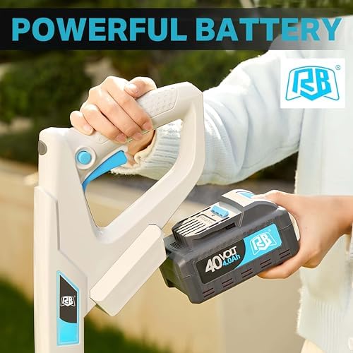 RB 40V 9" Cordless Lawn Mower with Charger & 2Ah Battery × 2