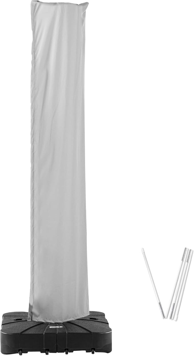 Patio Umbrella Cover Waterproof UV Resistant Outdoor Cantilever Umbrella Covers with Zipper and Rod, Foggy Grey
