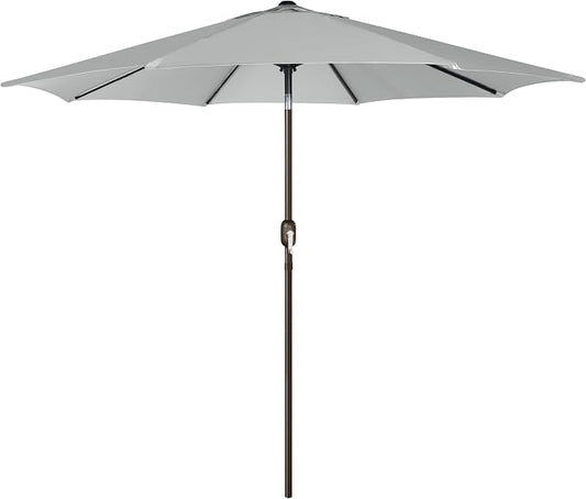 Blissun 9' Outdoor Patio Umbrella, Outdoor Table Umbrella, Yard Umbrella, Market Umbrella with 8 Sturdy Ribs, Push Button Tilt and Crank