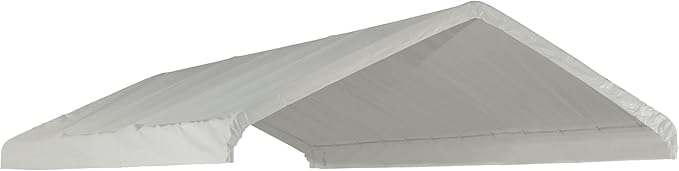 ShelterLogic 10' x 20' AG Replacement Canopy Cover for Outdoor Animal Shelter with 1-3/8" Max AP Frame, UPF 50+, 100% Waterproof Outdoor Storage Shed Cover, White