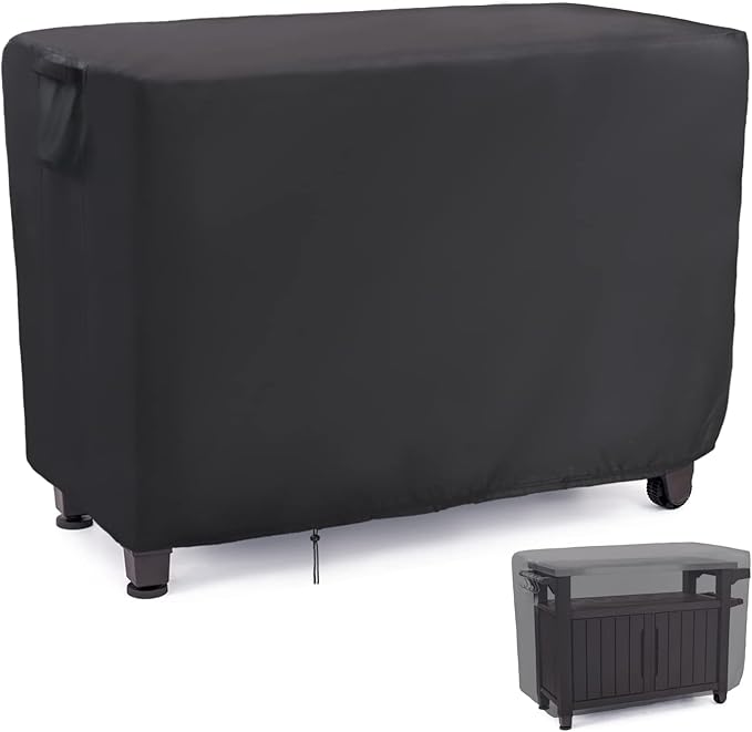 55 Inch Outdoor Furniture Cover for Keter Unity XL Portable Table, Waterproof Patio Rectangle Table Covers, Outdoor Pizza Oven Grill Cover