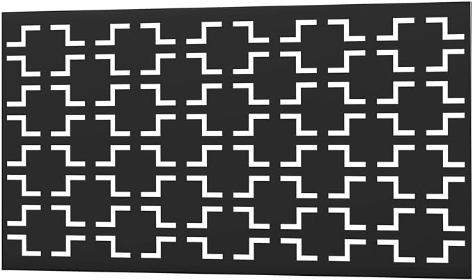 Elevens Decorative Privacy Screen Panel Indoor/Outdoor Patio Lightweight Metal Privacy Screen Square(Single Panel 47"x24"), Black-Square(47"x24") (USAM004-2)
