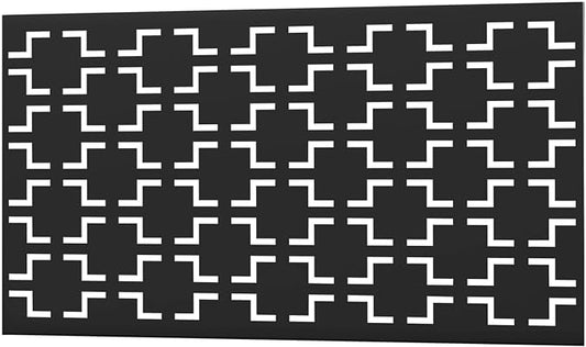 Elevens Decorative Privacy Screen Panel Indoor/Outdoor Patio Lightweight Metal Privacy Screen Square(Single Panel 47"x24"), Black-Square(47"x24") (USAM004-2)