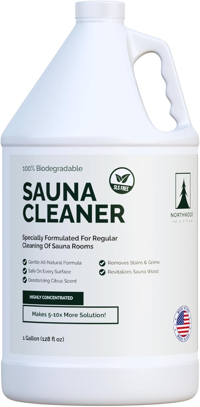Northwood Sauna - Sauna Cleaner - Natural Wood Cleaner & Deodorizer - Makes 10x More Solution - 1 Gallon (128 Fl Oz)
