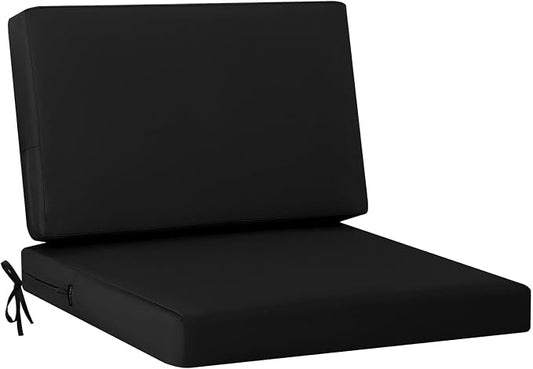 idee-home Outdoor Chair Cushions for Patio Furniture, Outdoor Seat Cushion | Waterproof Hampton Bay Deep Seat Replacement Couch Cushions for Garden Lawn Backyard Deck 30 x 30 Black