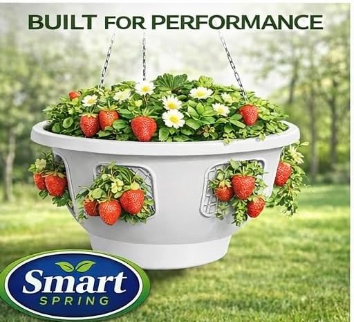 Ultimate Hanging Baskets - Strawberry, Tomato, Flower, and Herb Outdoor Planters - Use Garden Pots for Growing Plants Outside On A Deck, Fence, or Balcony (20, Stone)