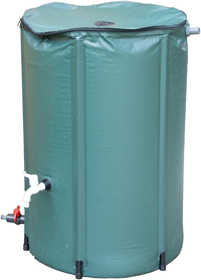 Lehman's Collapsible Rain Barrel, Durable Water Storage for Garden Irrigation, Space-Saving and Easy to Use, 66 Gallon Capacity