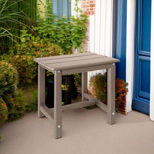 GARDENSTAR Adirondack Square Side Table,one-Tier Outdoor end Table, Patio Side Table for Pool,Porch,Backyard,Relaxing Companion (Teak)