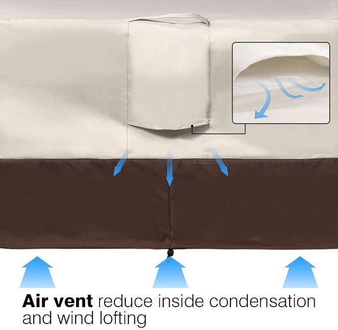 Vailge Patio Chair Covers, Lounge Deep Seat Cover, Heavy Duty and Waterproof Outdoor Lawn Patio Furniture Covers (1 pack-Medium Beige & Brown)