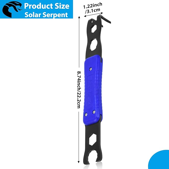 Mc4 Disconnect Tool, Solar Serpent 5-in-1 Multipurpose Solar Connector Tool, Assembly and Disassembly Tool for MC4 Style PV Connectors, Gift Box for Men (1 PCS)