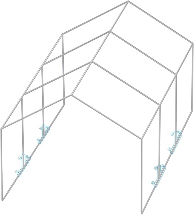 Aoneky 1'' Corner Canopy Fitting Couplers Kit - Fits 3/4" EMT - Frame Carport Connectors (4pcs 3 Way T Shaped Fittings)