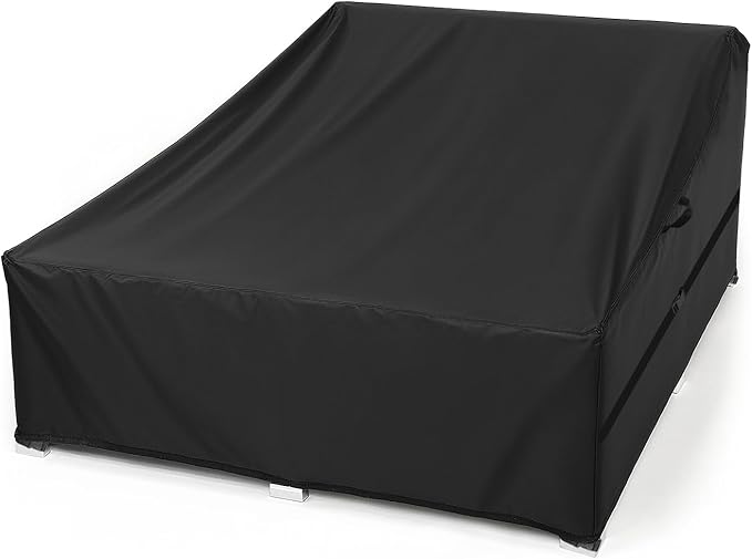 Outdoor Patio Rattan Daybed Cover, Waterproof Paito Sunbed Cover, Outdoor Lounge Bed for Winter - 63 x 53 x 28 Inch