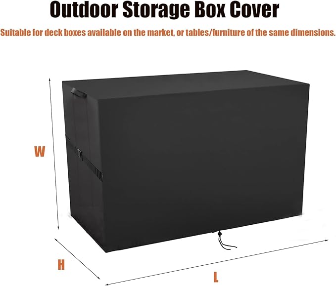 Outdoor Storage Box Cover，Waterproof Resin Storage Bin Cover Deck Box Covers-55.3"L x 28.3"W x 33.5"H