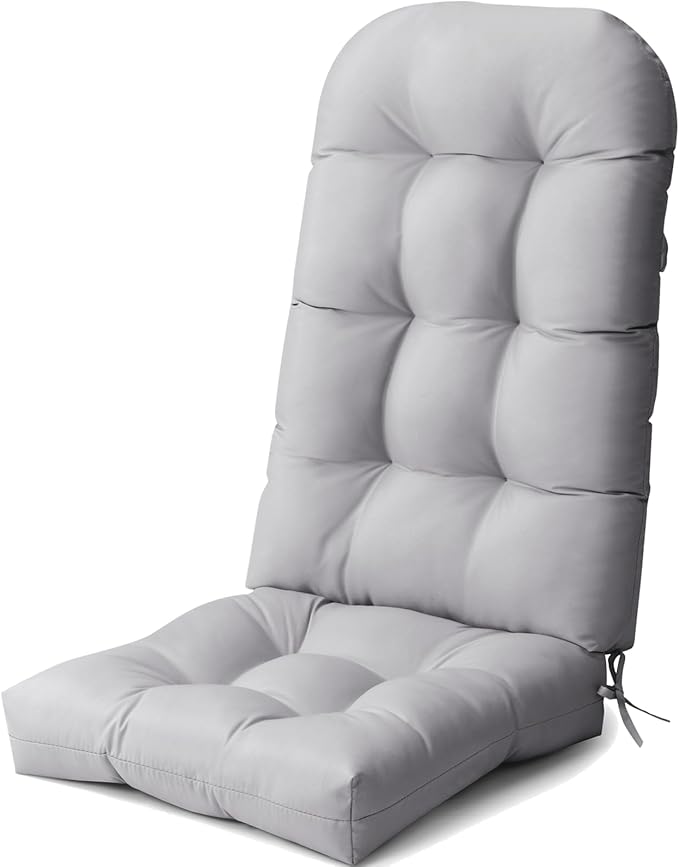 Crestlive Products Adirondack Chair Cushion, Outdoor Rocking Chair Cushion Water Resistant 50x20x4 Inch, High Back Thick Patio Replacement Cushion, Light Gray