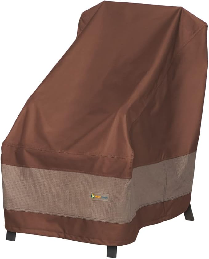 DUCKCOVERS Ultimate Waterproof 26 Inch High Back Patio Chair Cover, Stackable Chair Covers