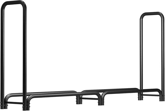Rocky Mountain Goods 8 ft Firewood Rack - Outdoor/Indoor Wood Storage - Heavy Duty Steel - Easy Install in Minutes