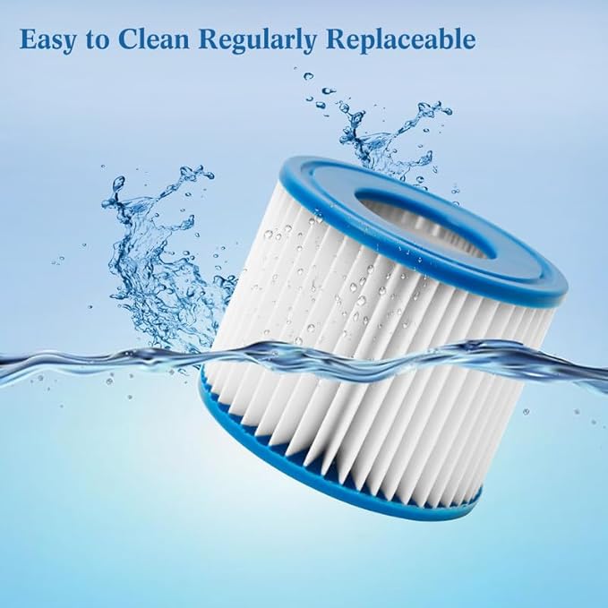 Type VI Inflatable Hot Tub Filters Cartridge and SPA Filters Replacements Compatible with Coleman Saluspa 90352E 58323 90427E, Lay-Z-Spa Hot Tub Filter Cartridge, 4 Pack
