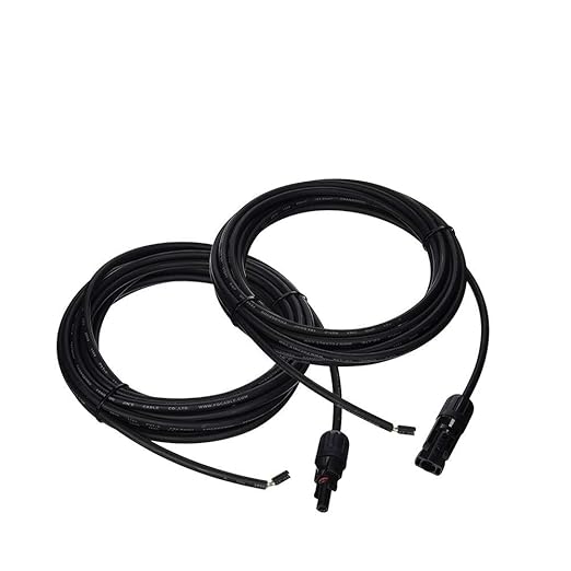 Renogy 20FT 12AWG Solar Adaptor Wire Extension Cables with Female and Male Connector, 20FT 12AWG, 1 Pair