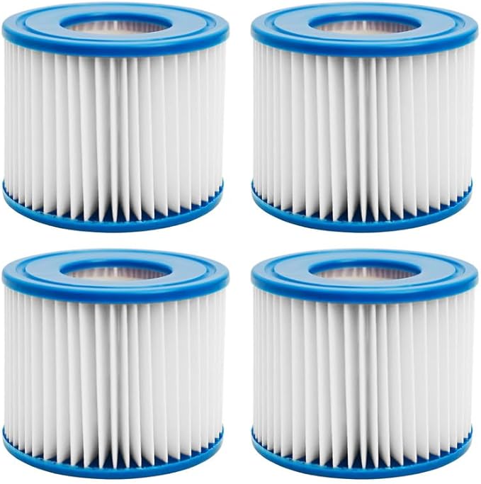 Type VI Inflatable Hot Tub Filters Cartridge and SPA Filters Replacements Compatible with Coleman Saluspa 90352E 58323 90427E, Lay-Z-Spa Hot Tub Filter Cartridge, 4 Pack