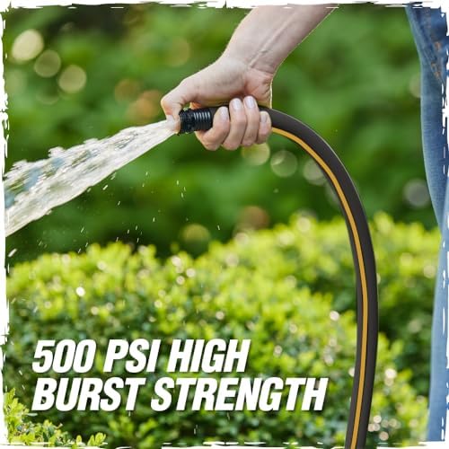 RUGGED RHINO Kneeling Pad and Garden Hose Bundle, Kneeling Pad is 17.5x11 Inch, Garden Hose is 25 Feet Long, Both in Black Color, 2 Item Outdoor Bundle