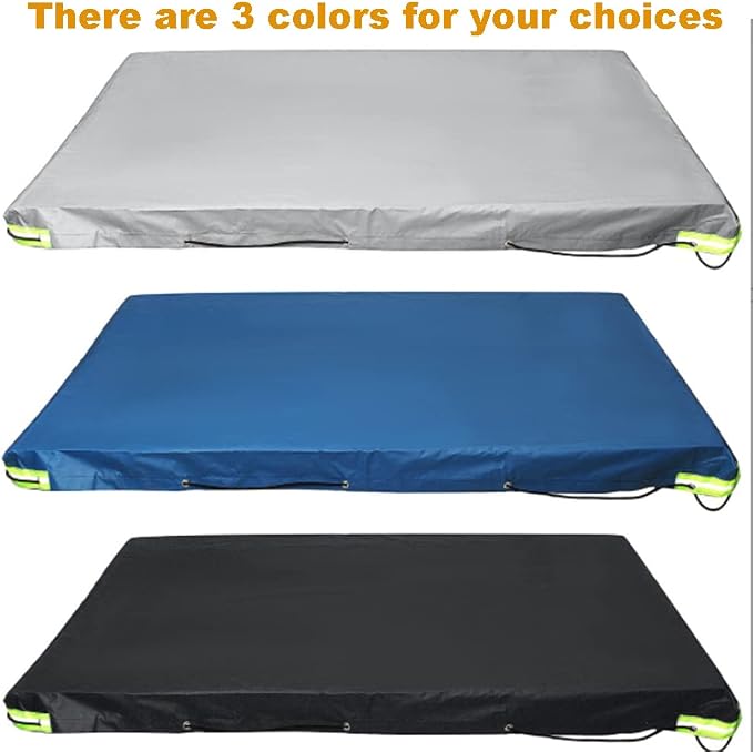 Tipping Trailer Cover for Lawn Tractor, Waterproof Heavy Duty Utility Wagon Tow Cover Garden Steel Dump Cart Cover Cargo RV Trailer Camper Covers 86.6x49x5in Siliver