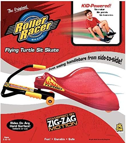 The Original Roller Racer Flying Turtle Sit Skate, Kid Powered, No Motor, No Pedals, No Batteries, Power by Zig zag Motion, Promotes Active Play in or Outdoors, Non-marring Skate Wheels